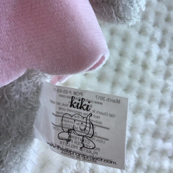 KIKI Plush Grey Elephant Pink Dress The Elephant Project Embroidered Eyes 2017 - Picture 10 of 12